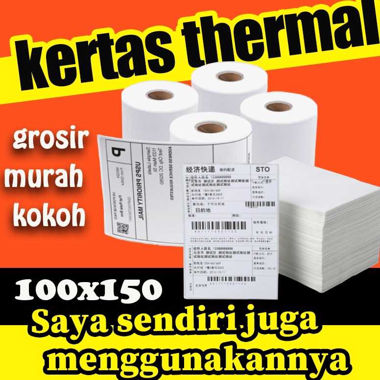

apModel Terkini kertas thermal 1x15 Sticker Label ISI 5 pcs Label Kertas Tidak Luntur Lem Kuat mura M97