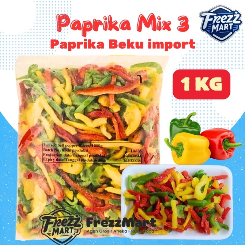 

Paprika Frozen 1kg Mixed 3 Bell Pepper Sliced Mix Paprika Iris Beku Kombinasi Vege Vegetable Sayuran Beku