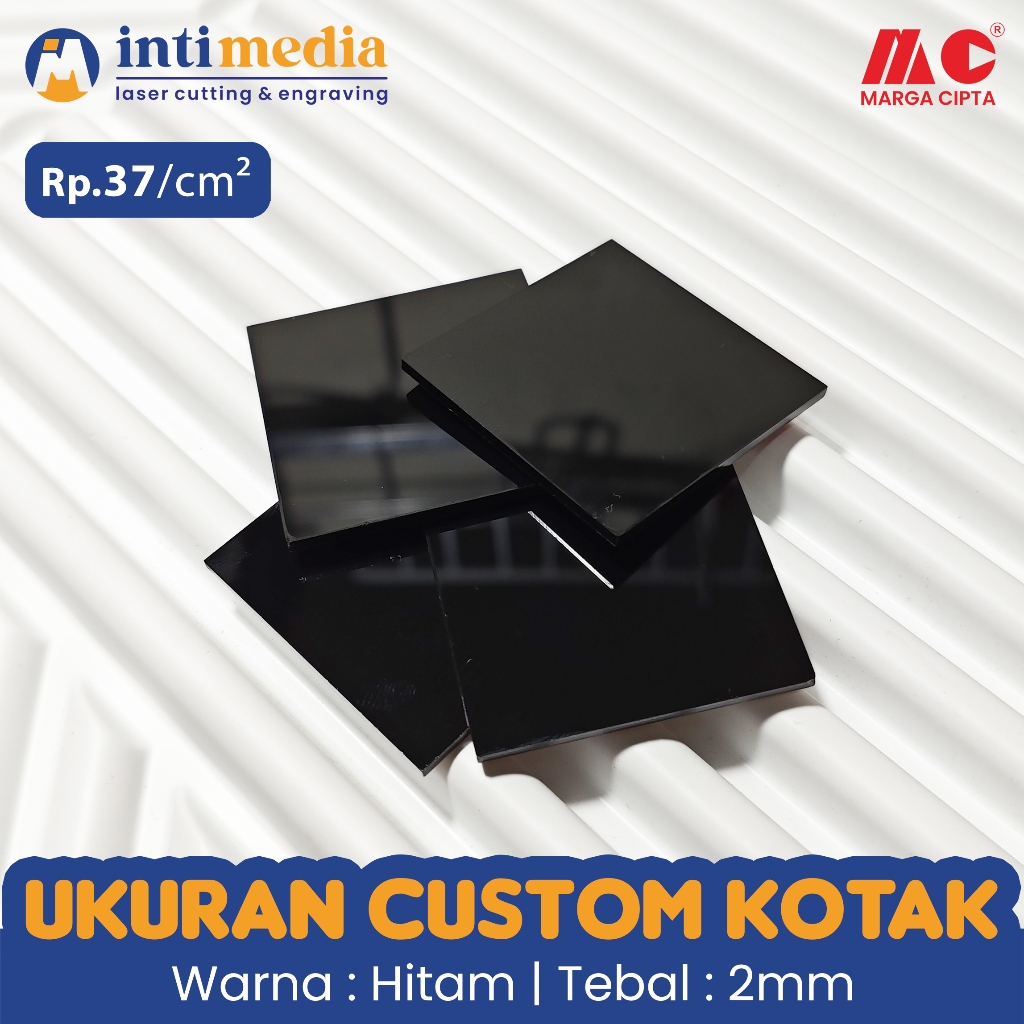 

Bahan Akrilik 2mm HITAM Ukuran Custom Kotak
