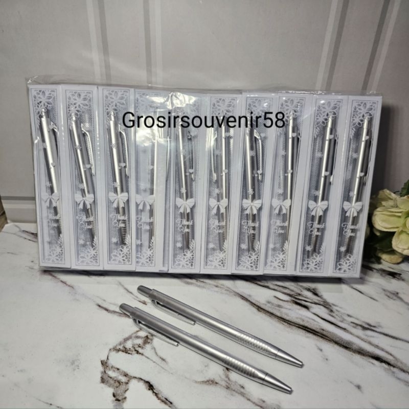 

( isi 50pcs ) PULPEN SILVER A4 KEMASAN MIKA