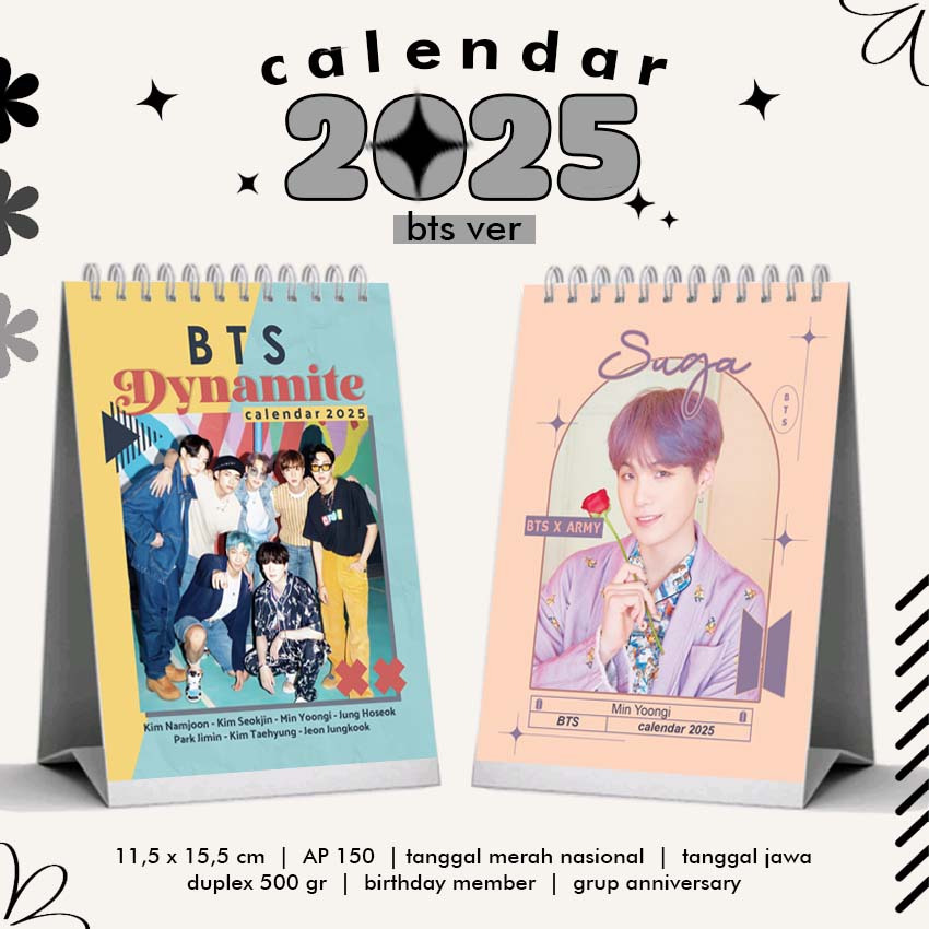 

[ READY STOCK ] KALENDER MEJA 2025 KPOP BTS MEMBER