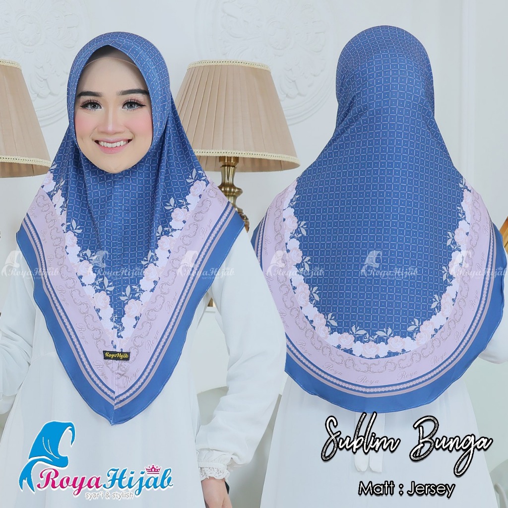 kerudung bergo motif printing/sublim matt jersey premium, hijab instan jersey motif premium, bergo j