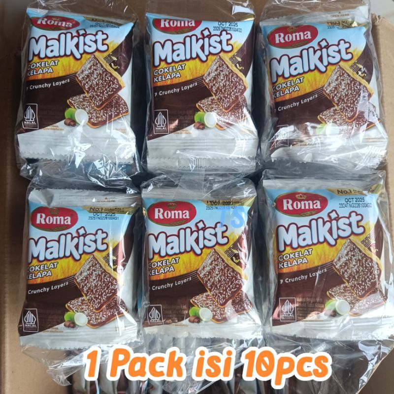 

Roma Malkist Renceng Cokelat Tabur Kelapa 1 Pack isi 10 Pcs