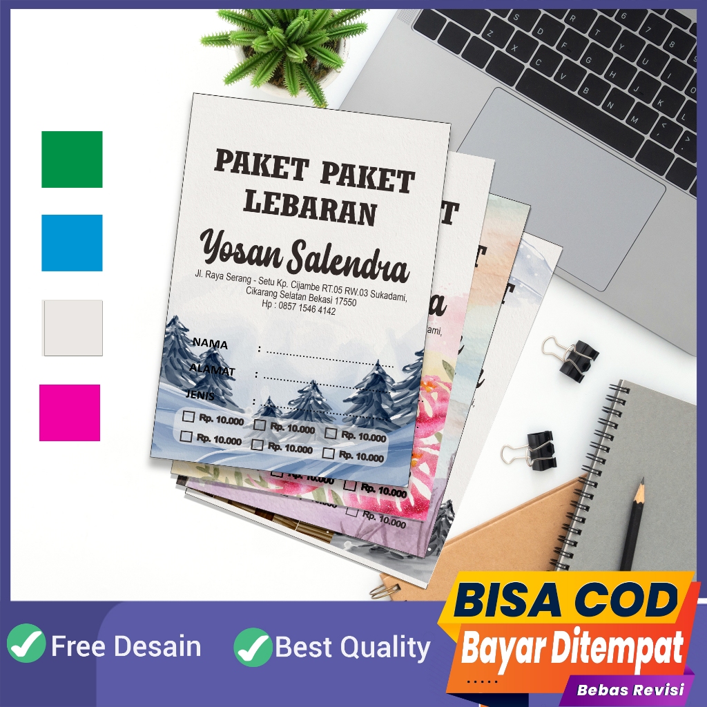 

Kartu Paket Lebaran Mingguan / Kartu Parcel Mingguan UK 20 X16,5CM Motif Flower