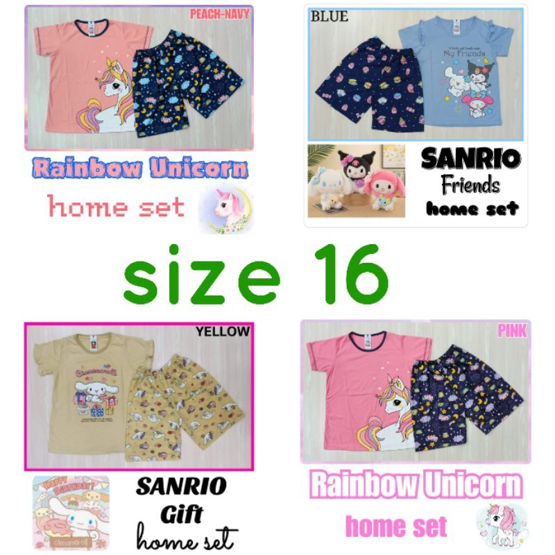 Baju kaos cewek putri size 16 umur 13-14 tahun berat 45-50 kg REMAJA jumbo setelan kaos cotton Home 
