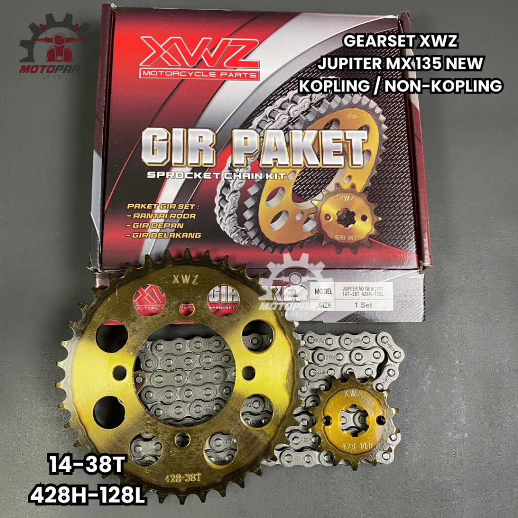 GEAR GIR SET GIR PAKET JUPITER MX 135 NEW 14T 38T 428H XWZ