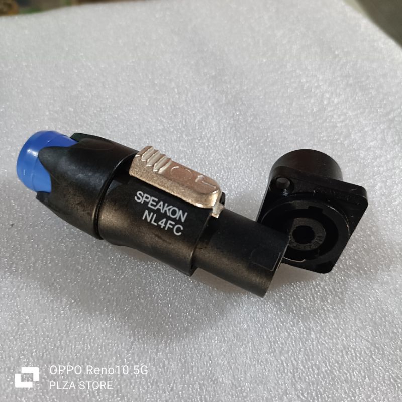 JACK JEK SPEAKON NEUTRIK+SOKET SPEAKON HITAM DRAT/Jack spikon Neutrik+Soket spikon drat warna hitam