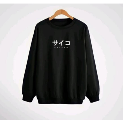 Sweater Crewneck PSYCHO pria wanita//japan