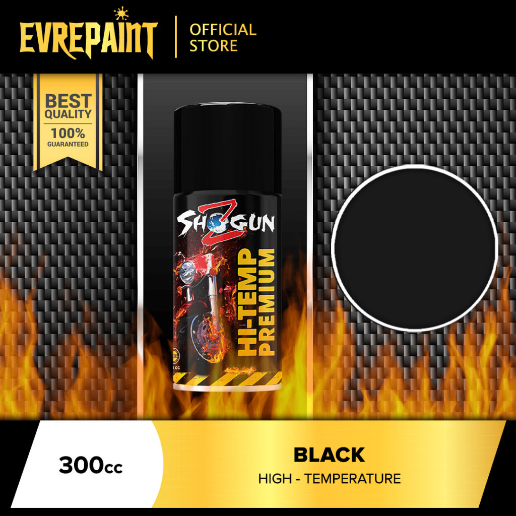 Pilox Pilox Shogun Z Paint Hi-Temp Black- Khusus Knalpot Tahan Panas 600 derajat - Cat Semprot Motor