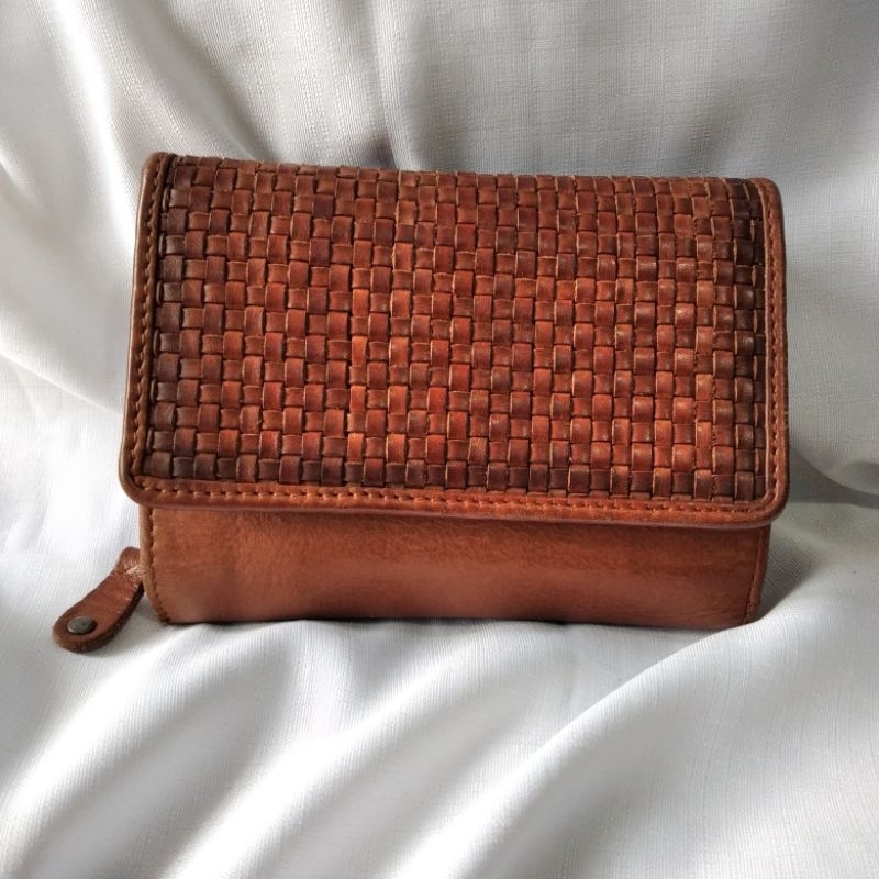 Dompet Harbour, dompet hb anyam, dompet kulit asli, dompet anyam, dompet medium wanita kulit asli