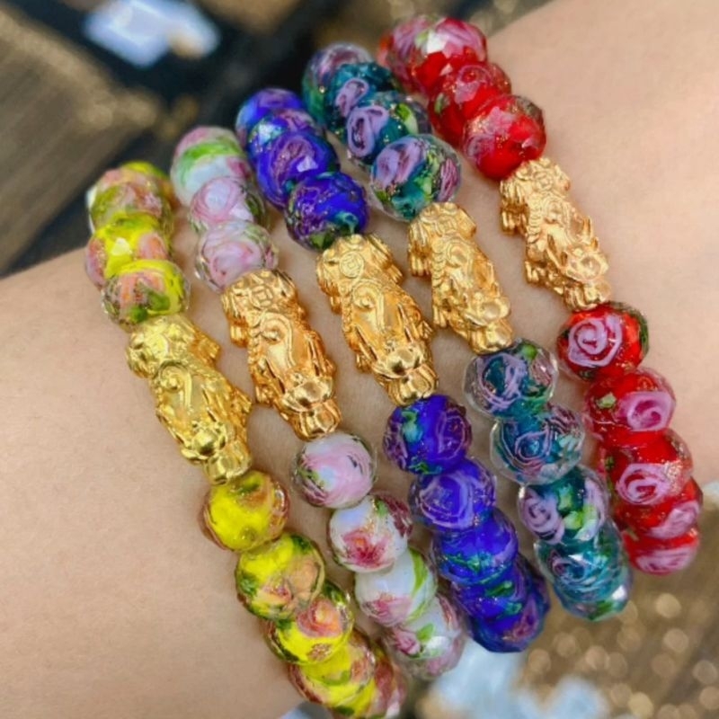 Gelang Emas Naga - BESAR & SANGAT RINGAN - Naga Kristal Mawar - Pixiu Naga Emas - Toko Emas Gadjah