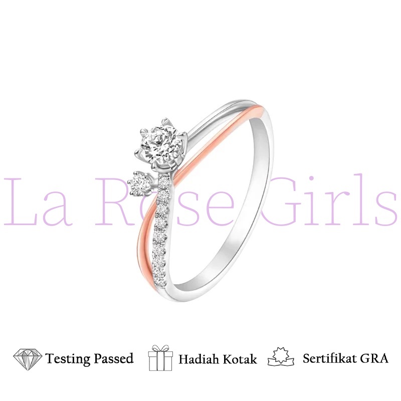 Cincin Moissanite Anti Karat Emas Putih Emas Sertifikat GRA Mewah Cincin Lamaran Tunangan Gift Pasan