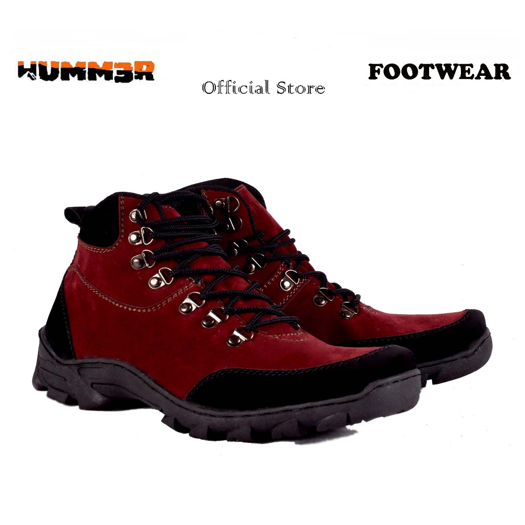HUMM3R Aprodhite Maroon - Sepatu Boots Adventure Pria Jumbo