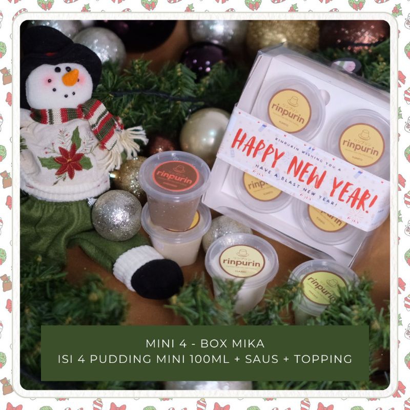 

CHRISTMAS HAMPERS / HAMPERS NATAL by RINPURIN 2024 - MINI 4 Box Mika Pudding 100ML