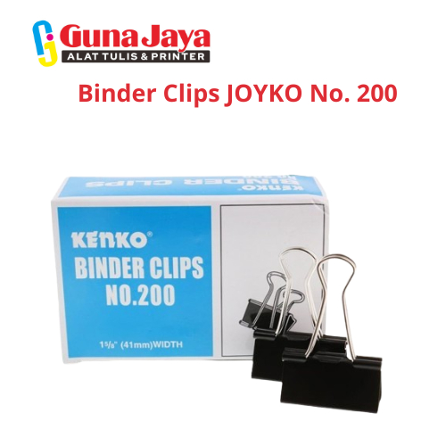 

Binder Clips JOYKO No. 200 - Klip Kertas Ukuran Medium untuk Organisasi Dokumen - GunajayaATK