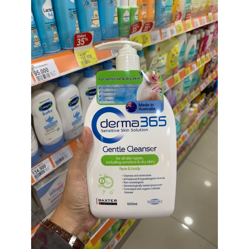 Derma 365 Gentle Cleanser FACE AND BODY 1000 ML ORIGINAL 100%