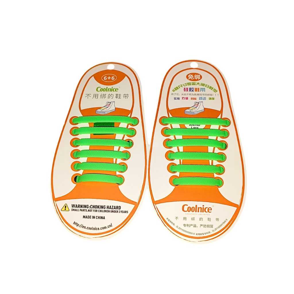 SEPASANG TALI SEPATU SILIKON / COOLNICE TALI SEPATU ANAK SILIKON