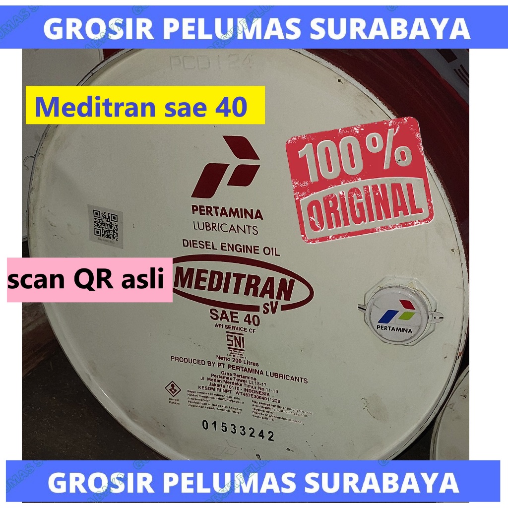 Pertamina Meditran SV 40 SV40 diesel engine oil DRUM oli mesin 40 MEditran S sae 40 ASLI