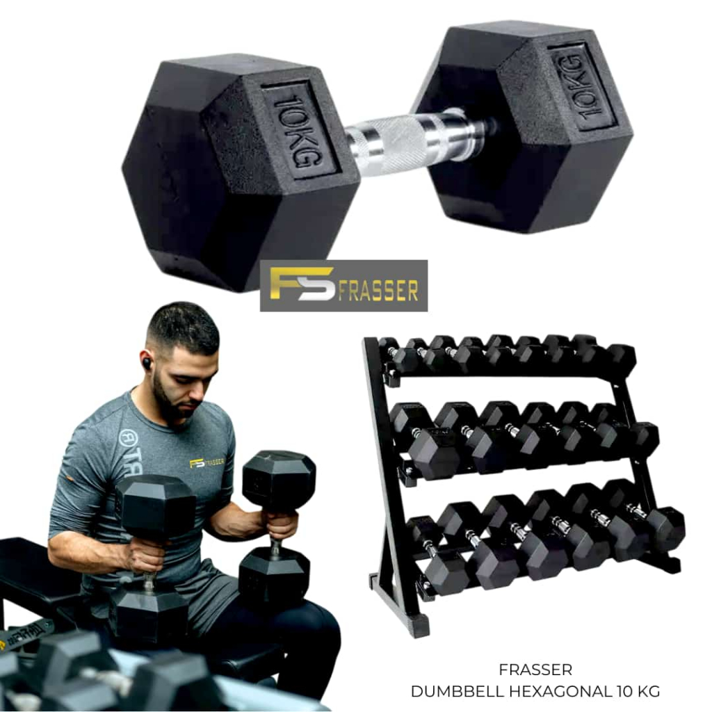 Frasser Dumbell Hexagonal 10 KG Barbel DMBHX05