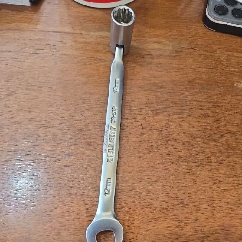 kunci sock flesibel + kunci  pas 12mm sellery / kunci kombinasi sock flexibel + ring pas 12mm seller