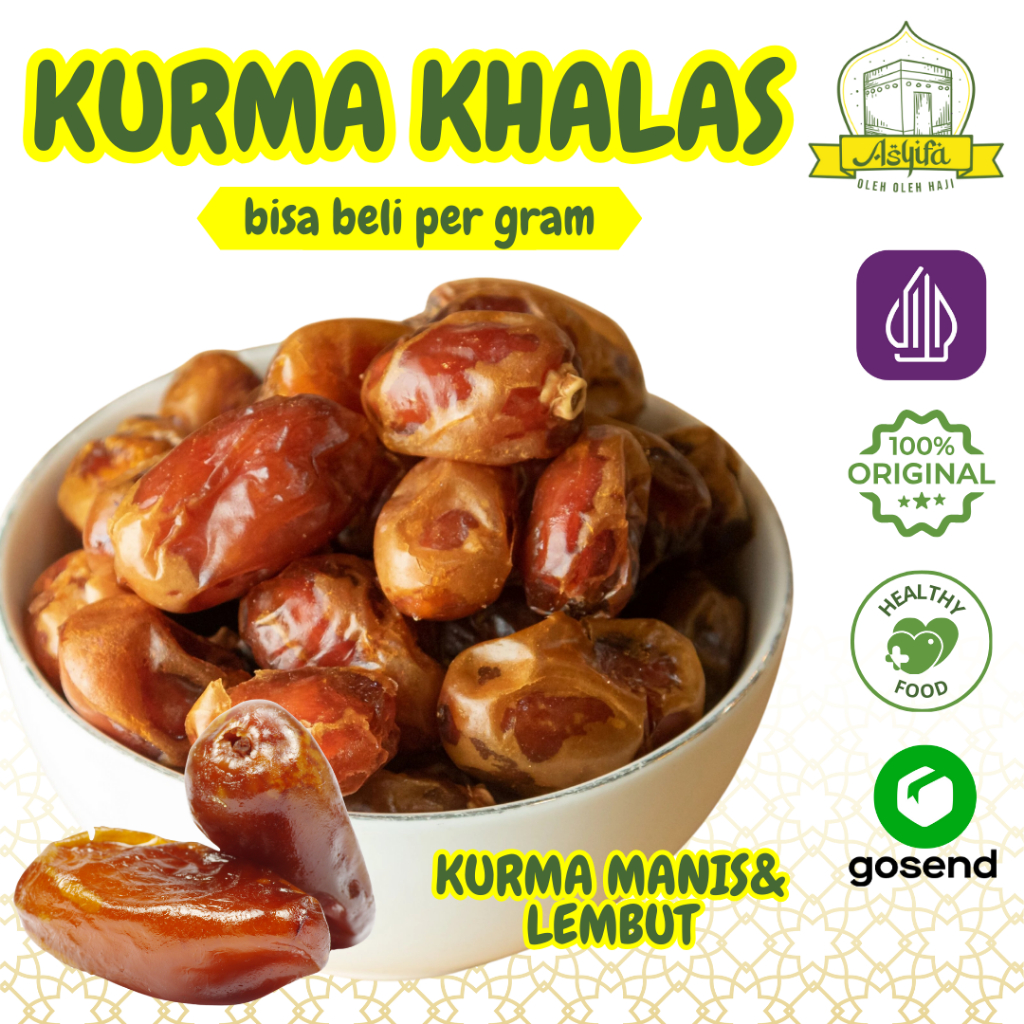 

Kurma Premium Al Saad KHALAS 1KG Asli Arab Saudi Manis Booster Legit Madu Mesir Sukari