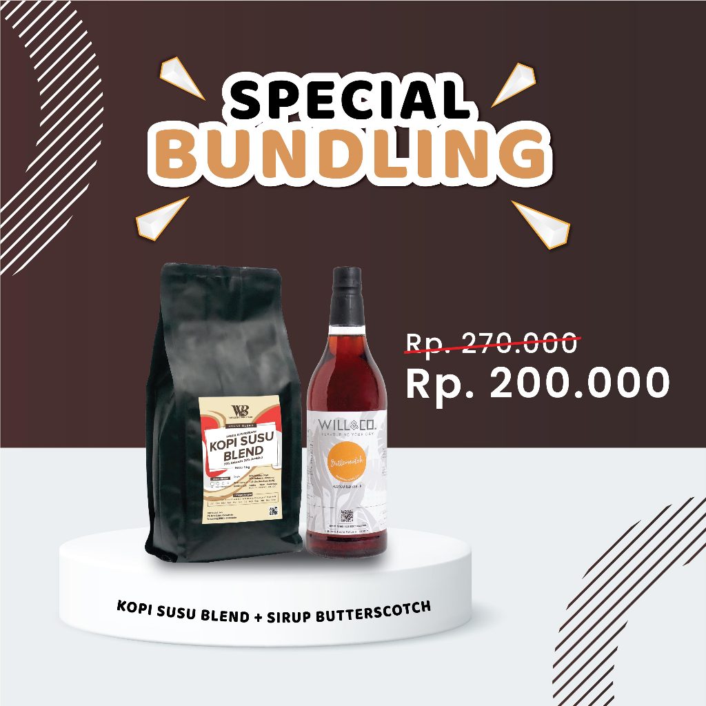 

BUNDLING KOPI SUSU BUTTERSCOTCH PREMIUM WORKSHOP BROTHER - Kopi Susu Blend + Sirup Butterscotch