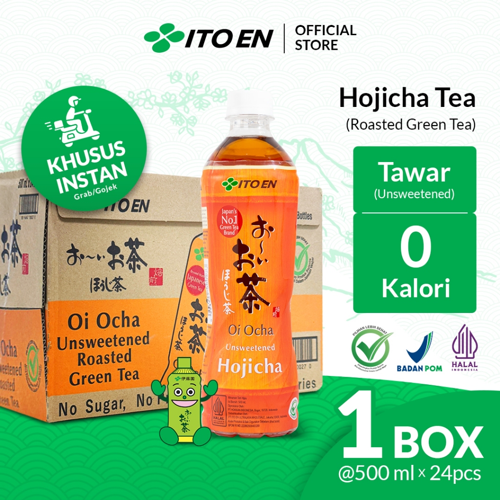 

ITO EN Hojicha Roasted Green Tea No Sugar 500ml isi 24 pcs - 1 Box / 1 Ctn / 1 Dus - Khusus Instant