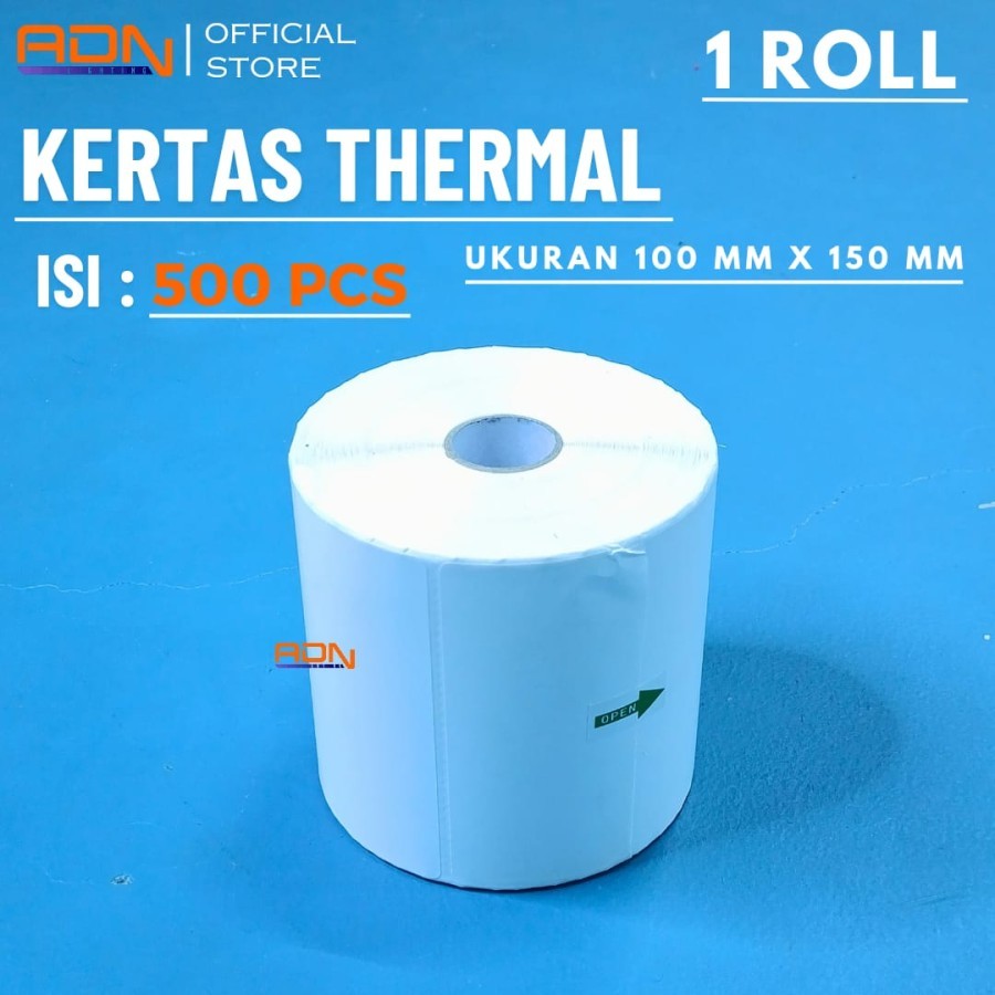 

KERTAS THERMAL LABEL STICKER 100X150 500PCS BARCODE UKURAN A6 ROLL