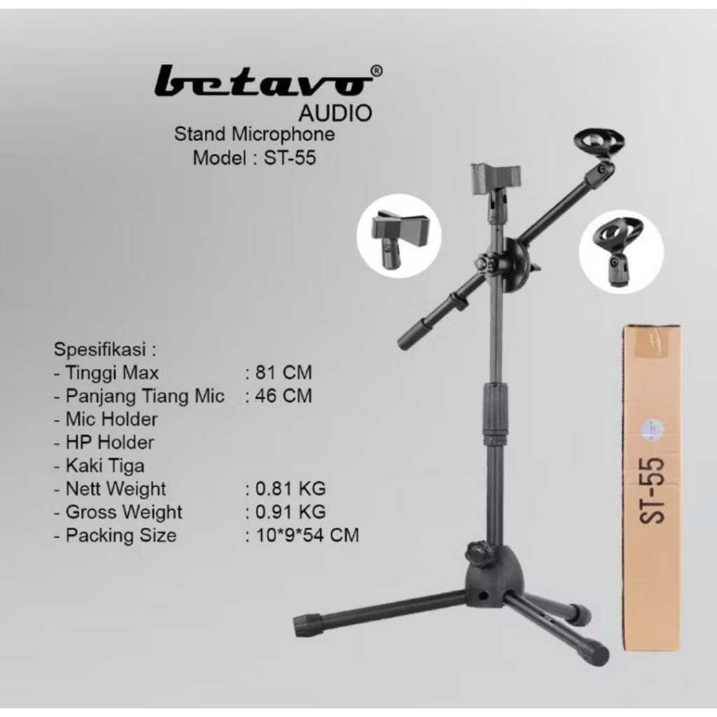 Tiang Mic Stand Mic Pendek Betavo ST 55
