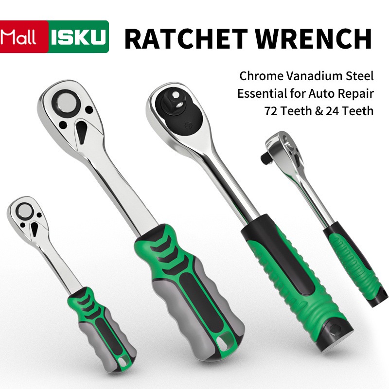 ISKU Gagang Ratchet Stang Kunci Shock  1/2 dan 1/4 Sock Sok Rachet 1/2 25 cm