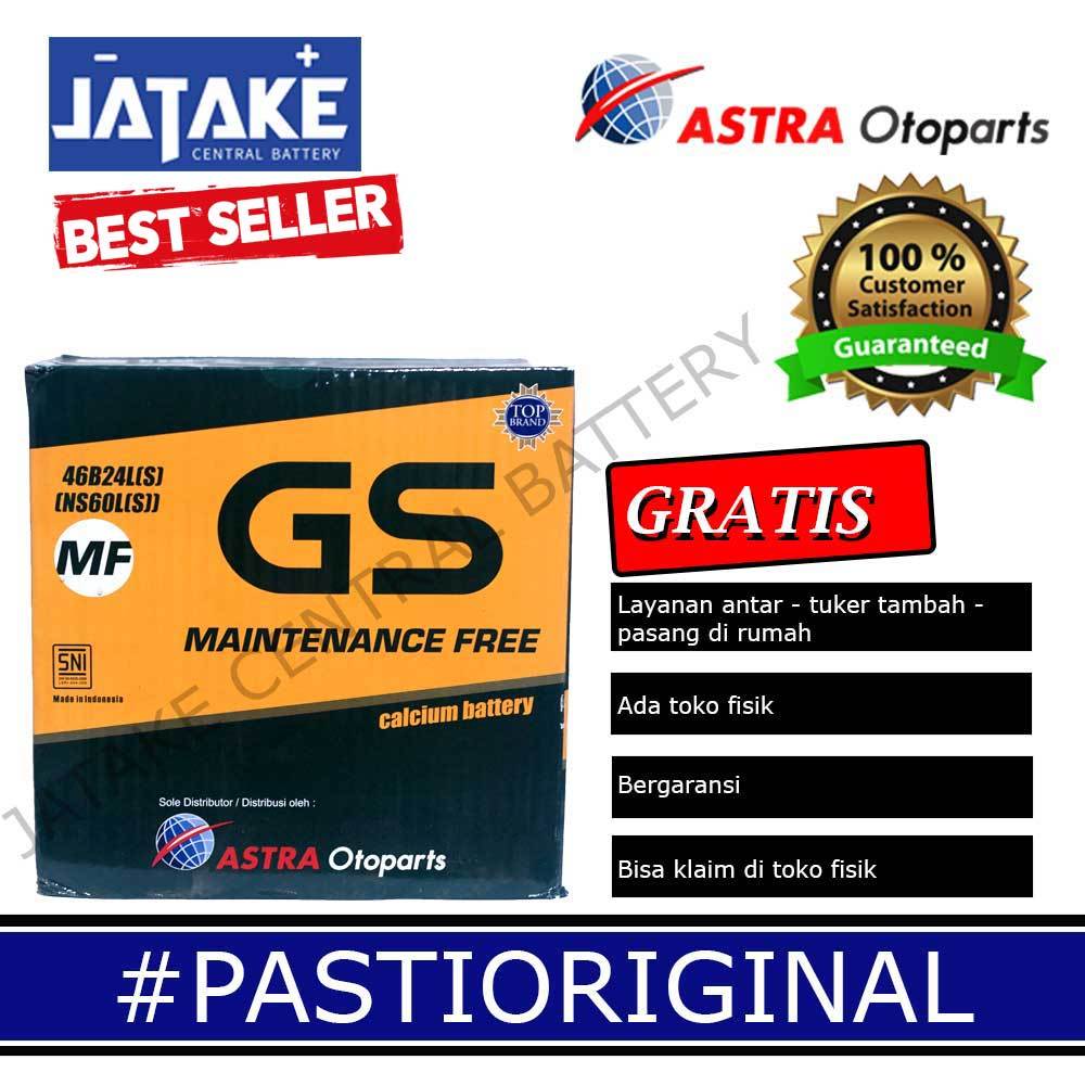 Aki Kering Ns60LS GS Astra MF Mobil Honda Civic CRV HRV Odyysey Mazda 2 Hyundai Avega