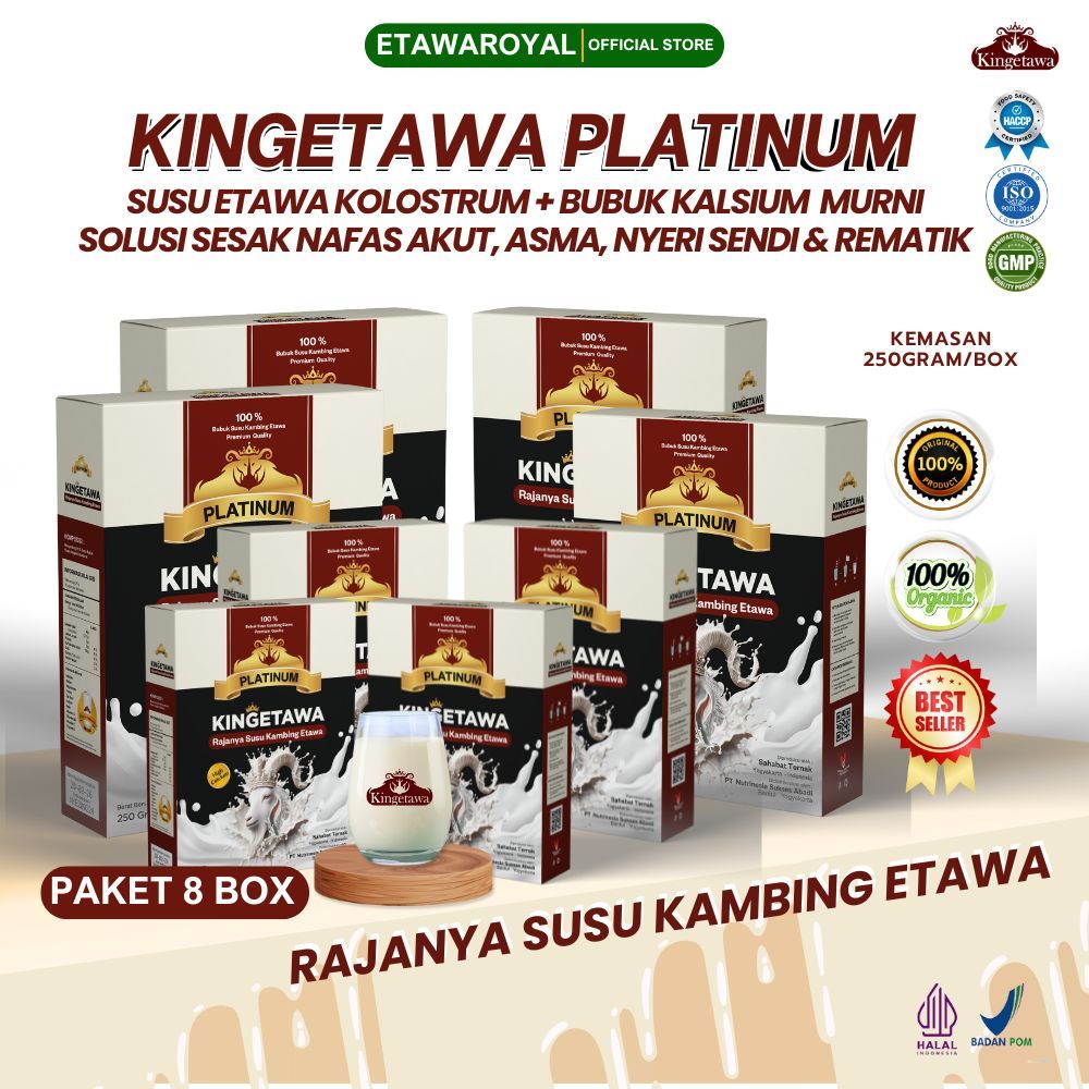 

Kingetawa Platinum Susu Etawa Tinggi Kalsium Untuk Penyembuhan Tulang Paket 8 Box Kemasan 250gr