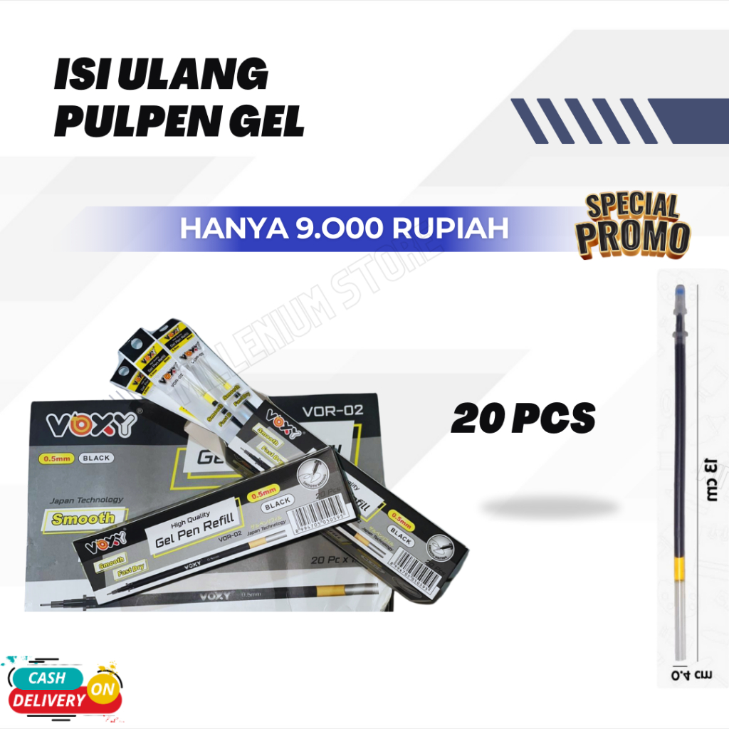 

[Per kotak/ 20PCS] Tinta Pulpen Gel Lancip / Tinta Isi Ulang Hitam / Isi Ulang Tinta Pulpen Murah / Bisa Cod