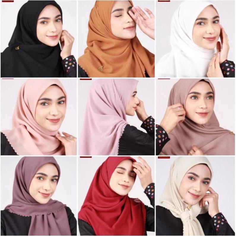 [RUMAH DANNIS] KERUDUNG SCRAFT JILBAB HIJAB VOAL PREMIUM PARIS SEGI EMPAT SQUARE LASERCUT SIZE 115x1