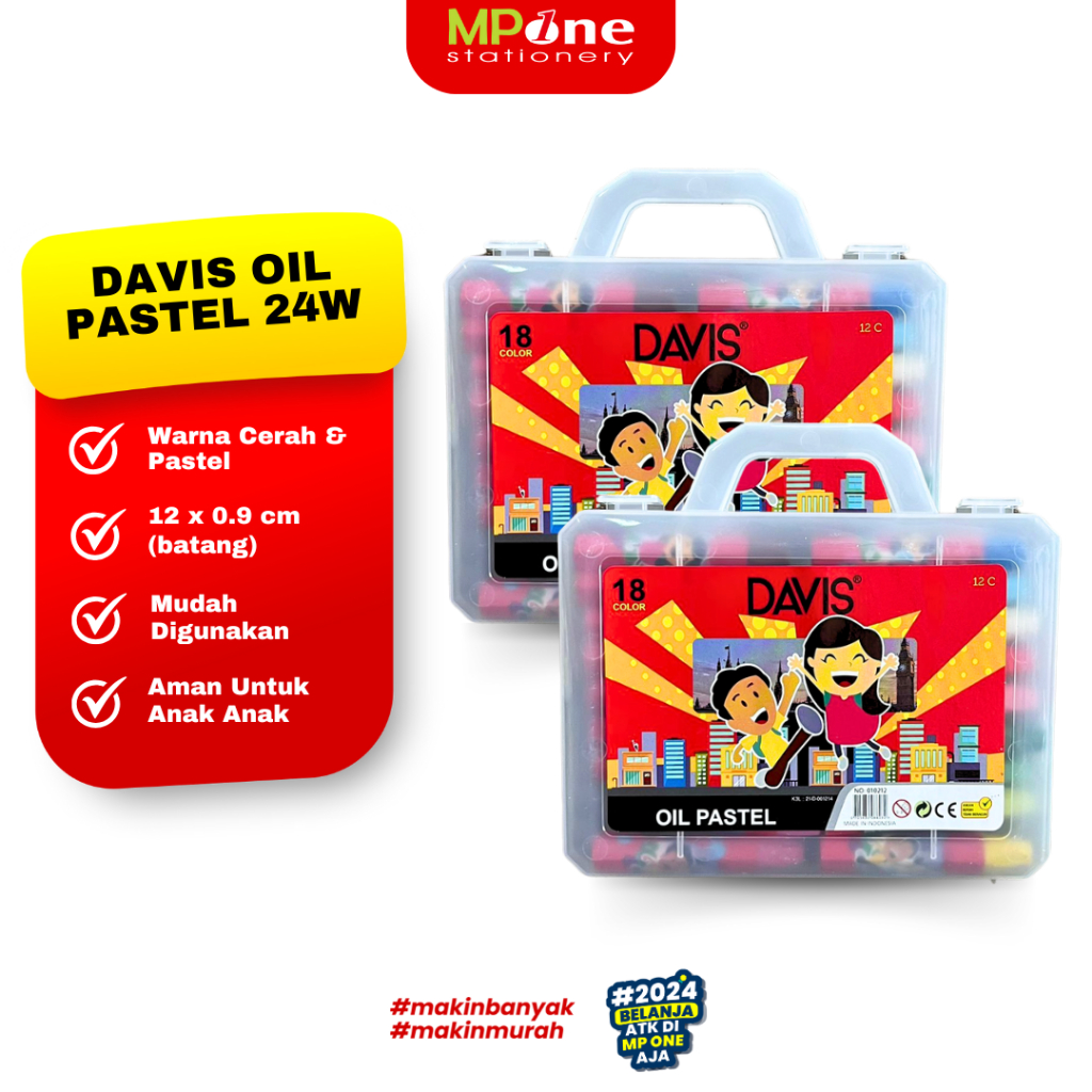 

Davis Oil Pastel 18 warna / Crayon Mewarnai Anak Warna Cerah & Pastel Davis 18 Warna Murah