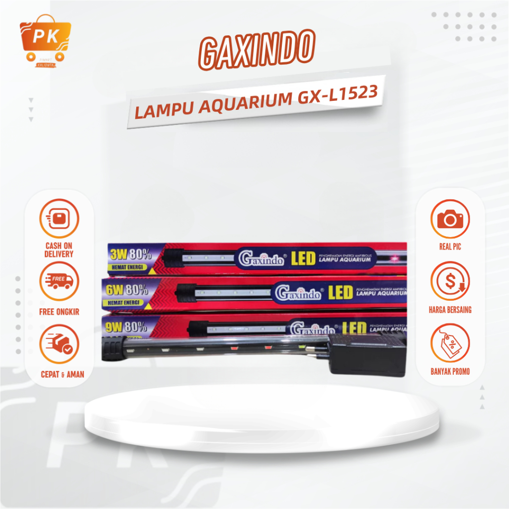 Lampu Aquarium Hemat Energi Gaxindo GX-L1523 LED 3, 6, 9 Watt Berkualitas