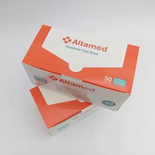 Masker Medis Altamed 3 ply Earloop isi 50 pcs warna biru/hijau Dijamin Original