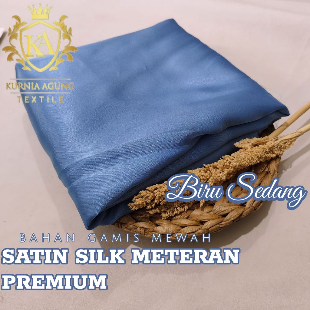 Satin Silk Meteran Premium Bahan Furing Dress Kebaya Premium Lebar Kain 1.18meter