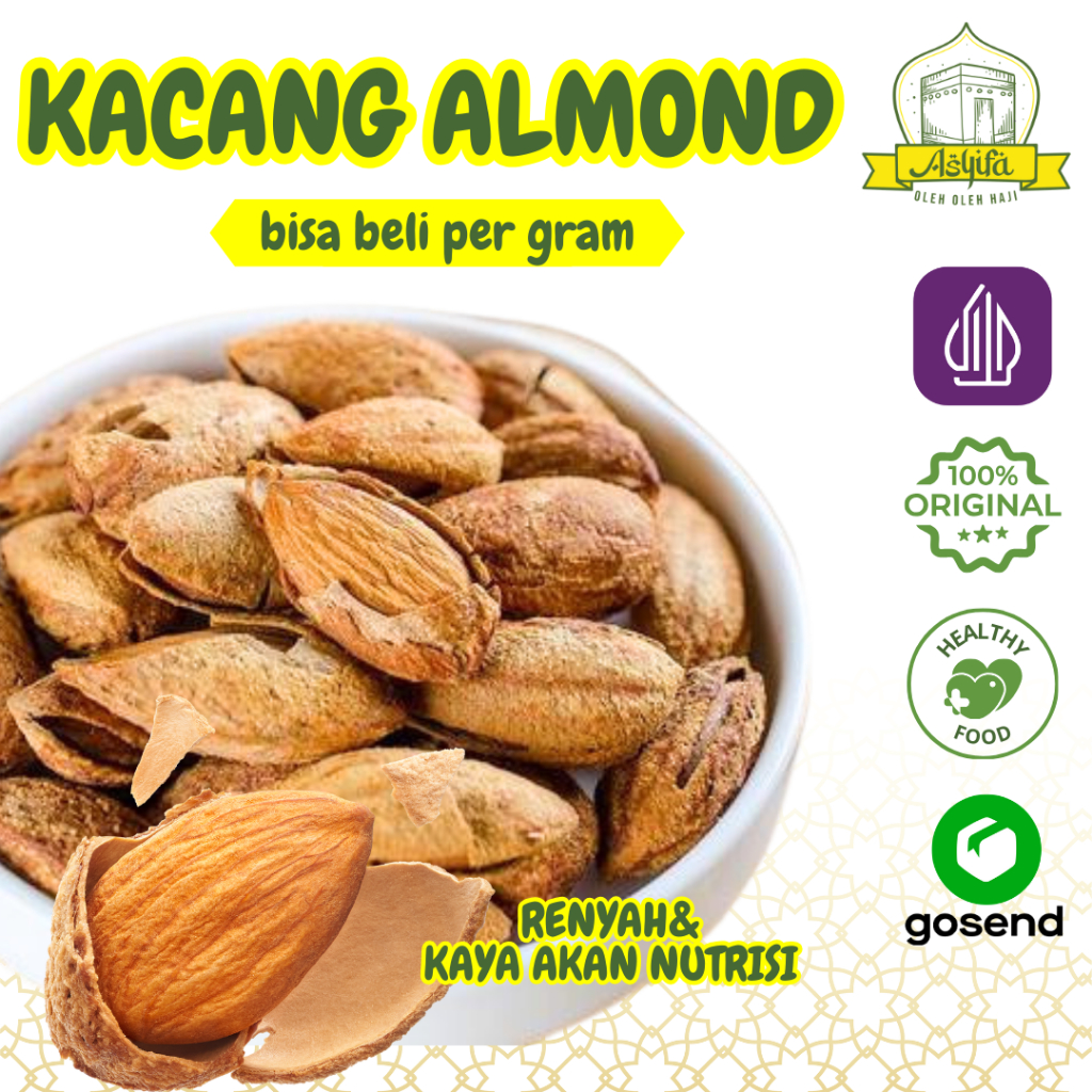 

KACANG ALMOND Organik Roasted 1Kg Panggang Kulit Matang Tinggal Makan Untuk Oleh Oleh Haji & Umroh