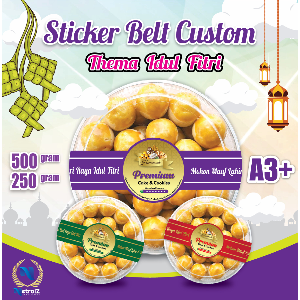 

Stiker Belt Toples kue kering idul fitri /stiker belt idul fitri/stiker segel toples thema lebaran