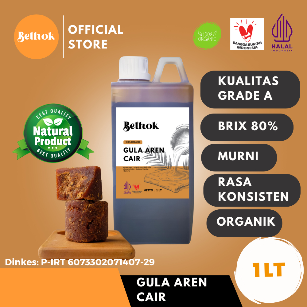 

Bethok Gula Aren Cair 100% Organik Premium Sudah Berizin Dinkes SPIRT