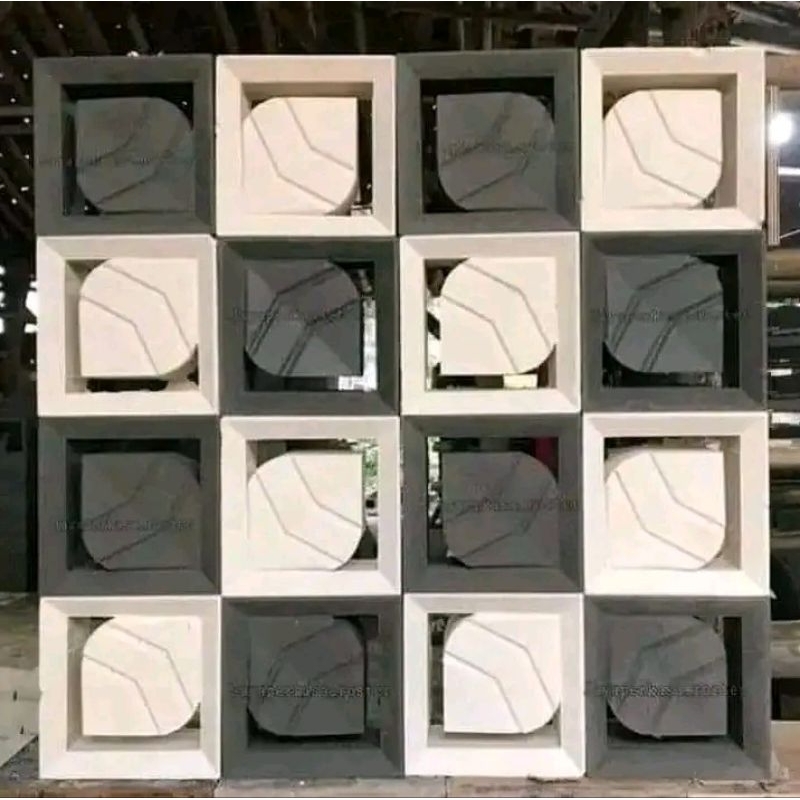 Roster beton minimalis motif daun cantik roaster ventilasi udara