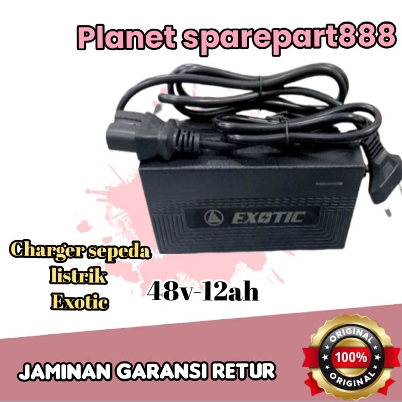 casan sepeda listrik/adaptor charger EXOTIC sepeda listrik 48v-12ah