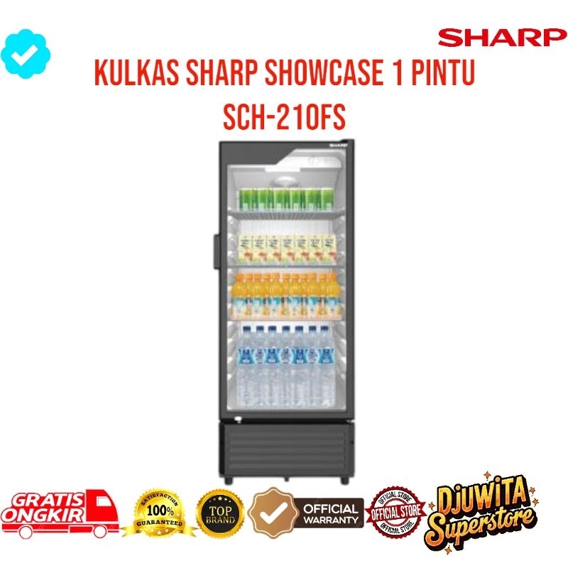 KULKAS SHARP SHOWCASE 1 PINTU SCH-210FS 208 LITER