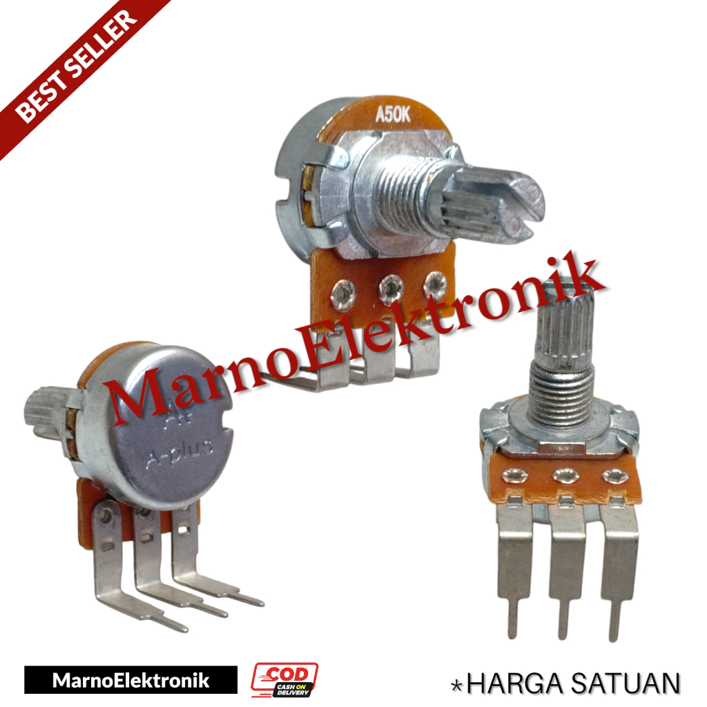 POTENSIO A50K 3 PIN 3 KAKI TEKUK A50K 3PIN 3KAKI
