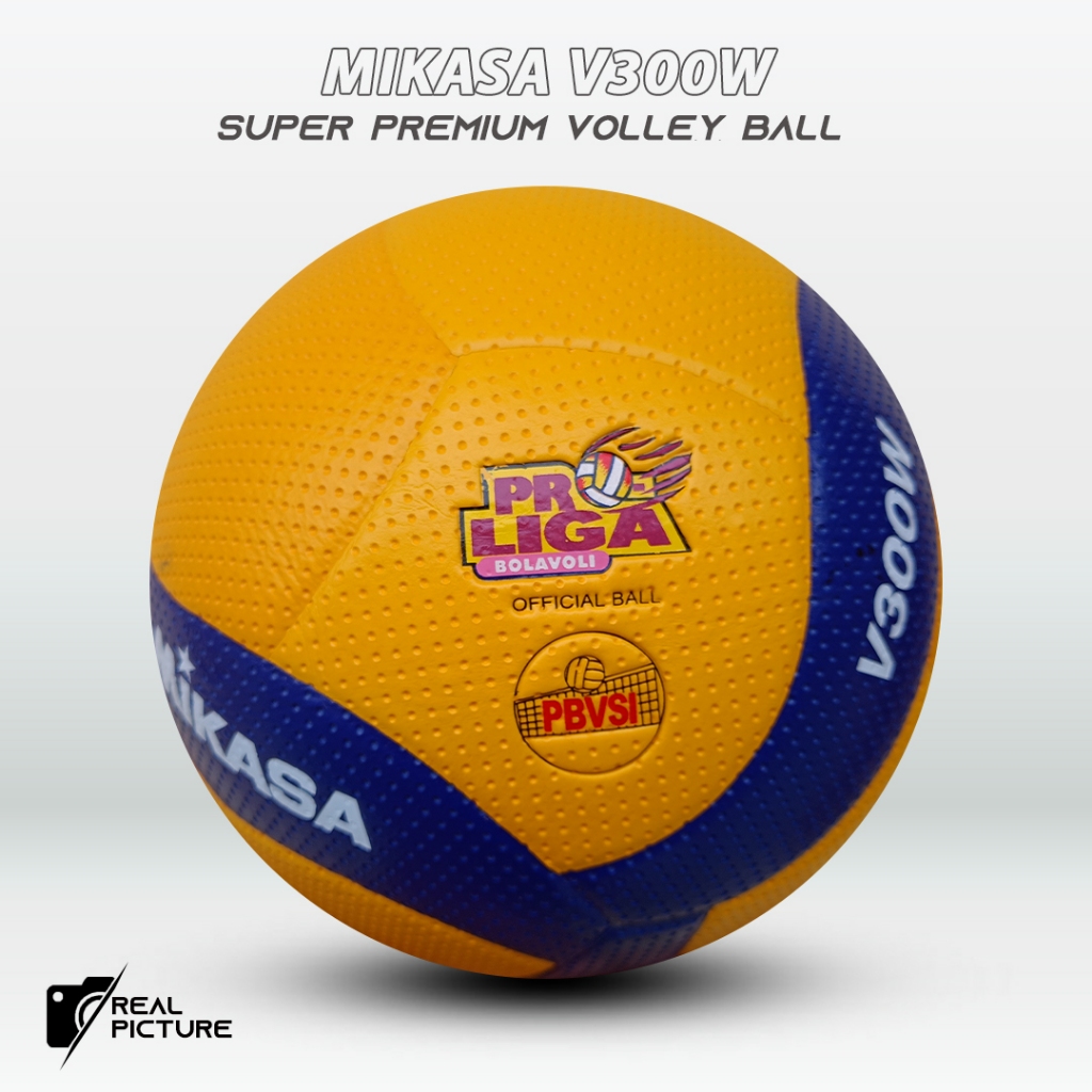 Bola Voli Mikasa V300W Size 5 Volly Ball Empuk Bintik Kulit Jeruk Untuk Latihan Pertandingan Kompeti