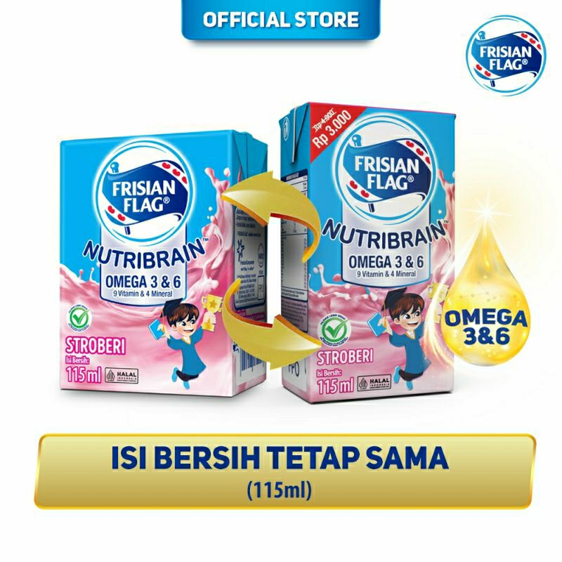 

susu frisian flag omega 1 dus, susu uht, susu strawberry, susu coklat