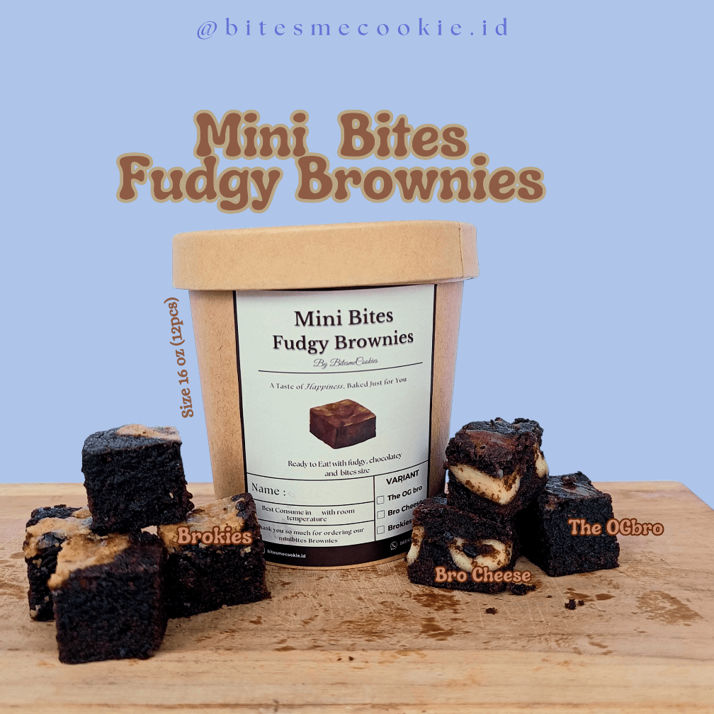 

Mini Bites Fudgy Brownie from Bitesme Cookie (Pembelian Minimal 2 Cup)