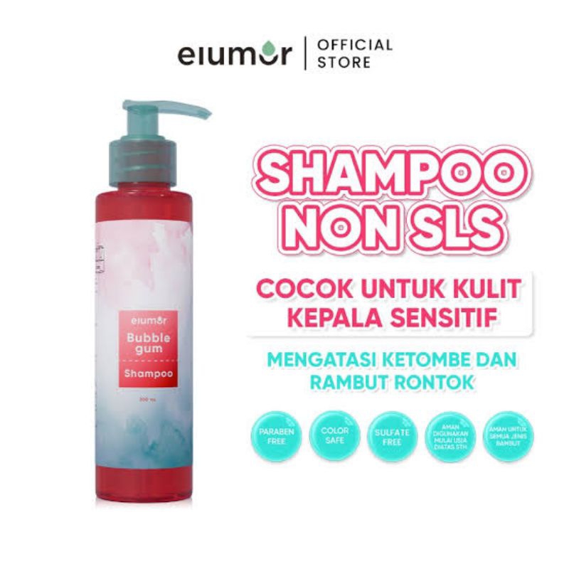 Elumor Shampo Bubble Gum Non SLS 200ml