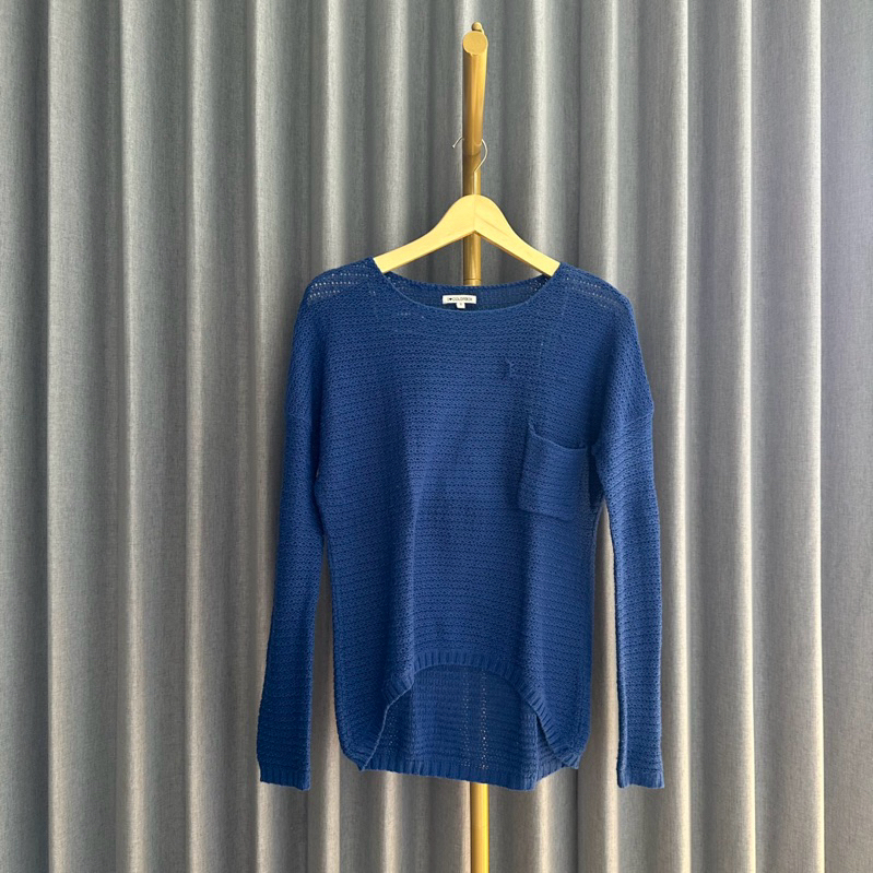 𝙋𝙍𝙀𝙇𝙊𝙑𝙀𝘿 Colorbox Navy Blue Knit Long Sleeve Top Sweater Rajut Basic Simple Fashion Wanita